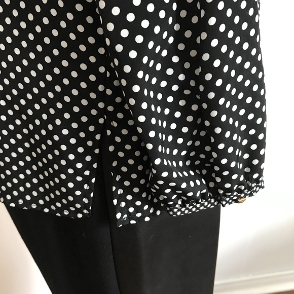 ZARA black with white polka dots  blouse  XL - Picture 7 of 13